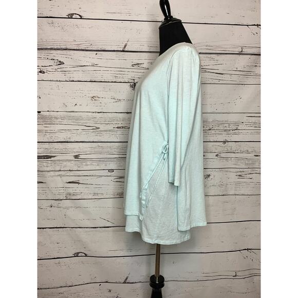 Pure Jill aqua blue 1/3 sleeves overlay mini dress/tunic top size small - Picture 6 of 8